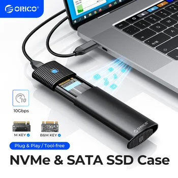 ORICO M2 SSD Recinto NVMe NGFF 10 gbps PCIe M. 2 SSD Caso Portátil USB C 3.2Gen2 Herramienta Gratuita Adaptador Externo con Disipador de Calor de Metal