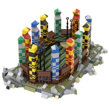 Echada de Quidditch de eventos Deportivos Modelo de Arquitectura de Bloques de Construcción Escuela de Magia de Escena MOC Constructor de Ladrillos de Juguetes para los Niños Regalos