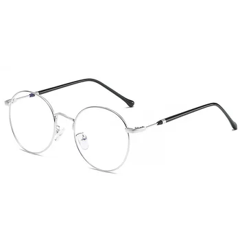 Redonda de Metal de Gafas para el Ordenador Anti Blue Ray Marco Mujeres Hombres Anteojos Transparentes Espectáculos Oculos De Grau 1912