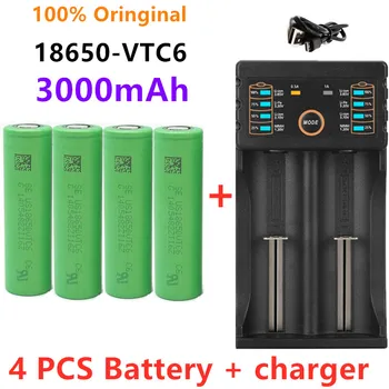 100% nuevo original 3,7V3000 MAH Li ionen 18650 batería para SONY US18650VTC6 3000 mah 18650 batería de 3,7 V+ 1stücke USB ladegerät